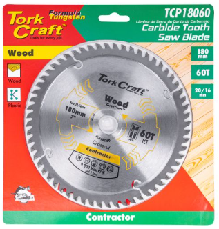BLADE CONTRCTOR 180X60T 20/16 CIRCULAR SAW