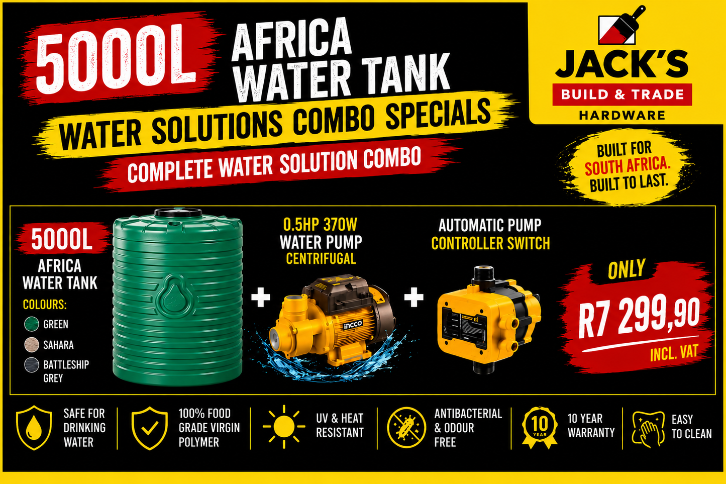 5000L African Tank & Pump Combo