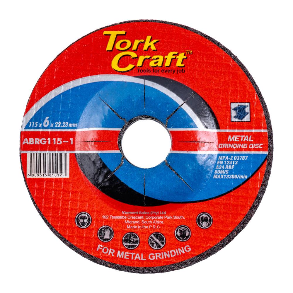 GRINDING DISC FOR STEEL 115 X 6.0 X 22.2MM TORK CRAFT