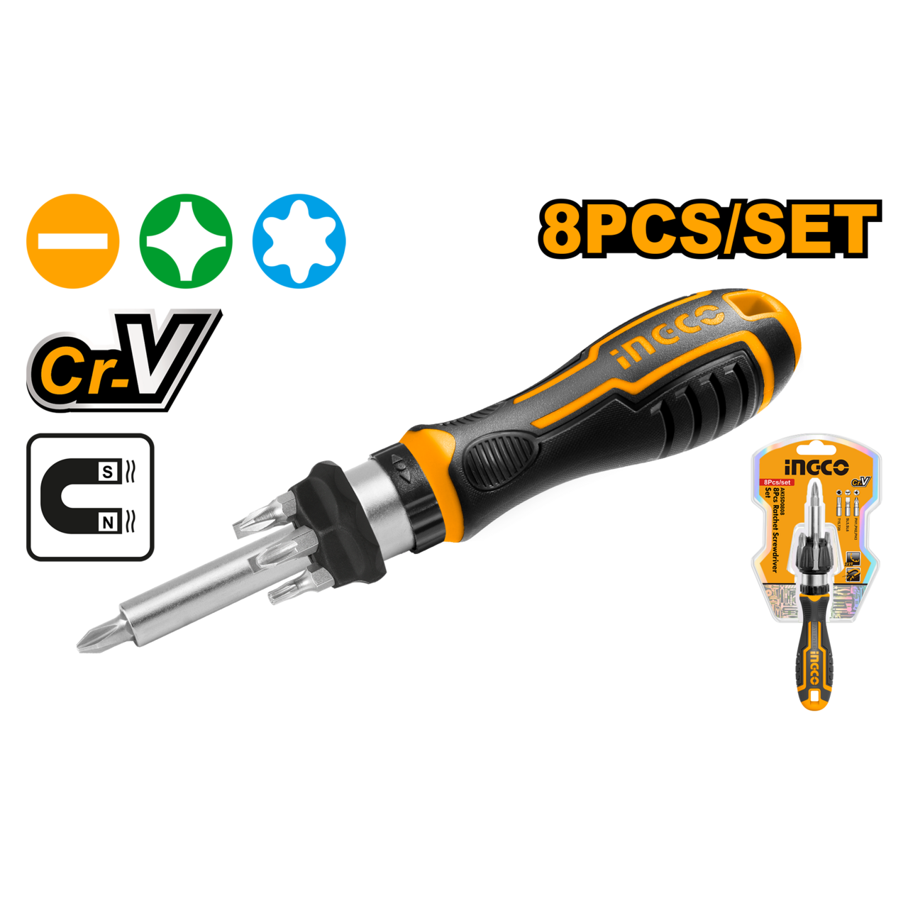 S/DRIVER RATCHET 8PC
