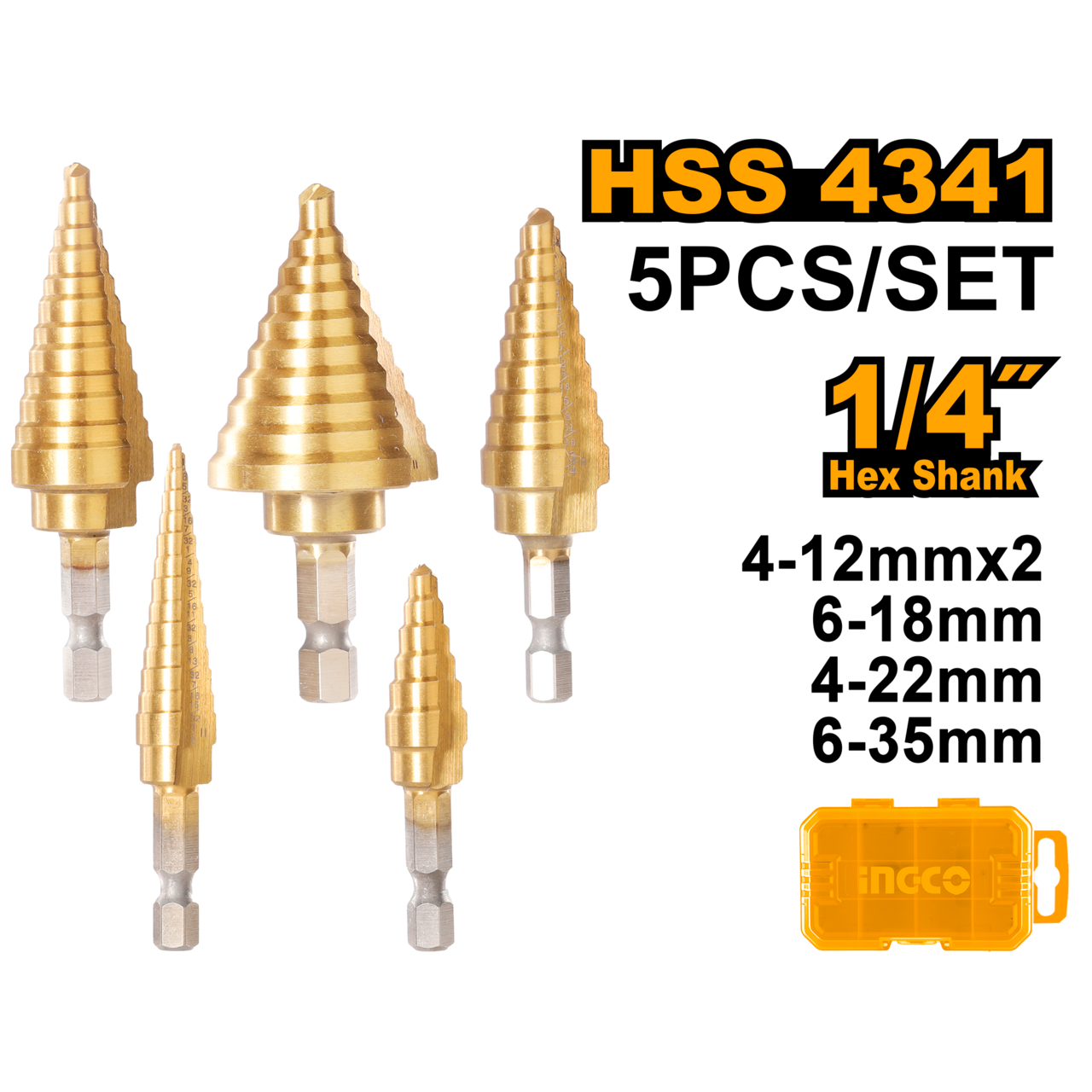 SETEP DRILL 6PC 4-35MM