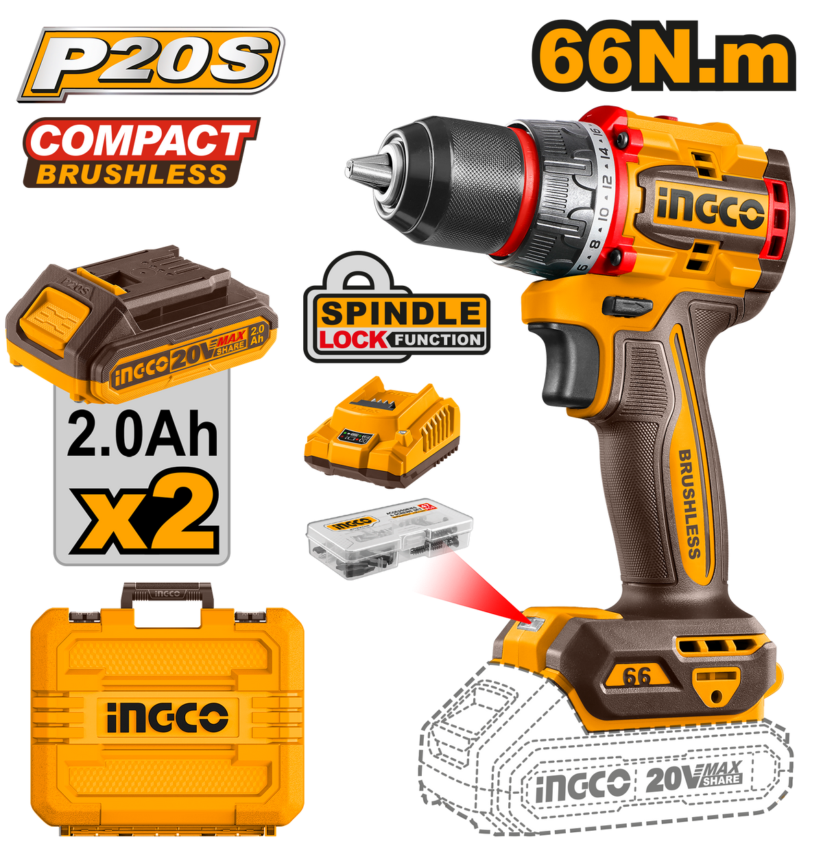 20V PS+ C/L B/L DRILL KIT 66NM