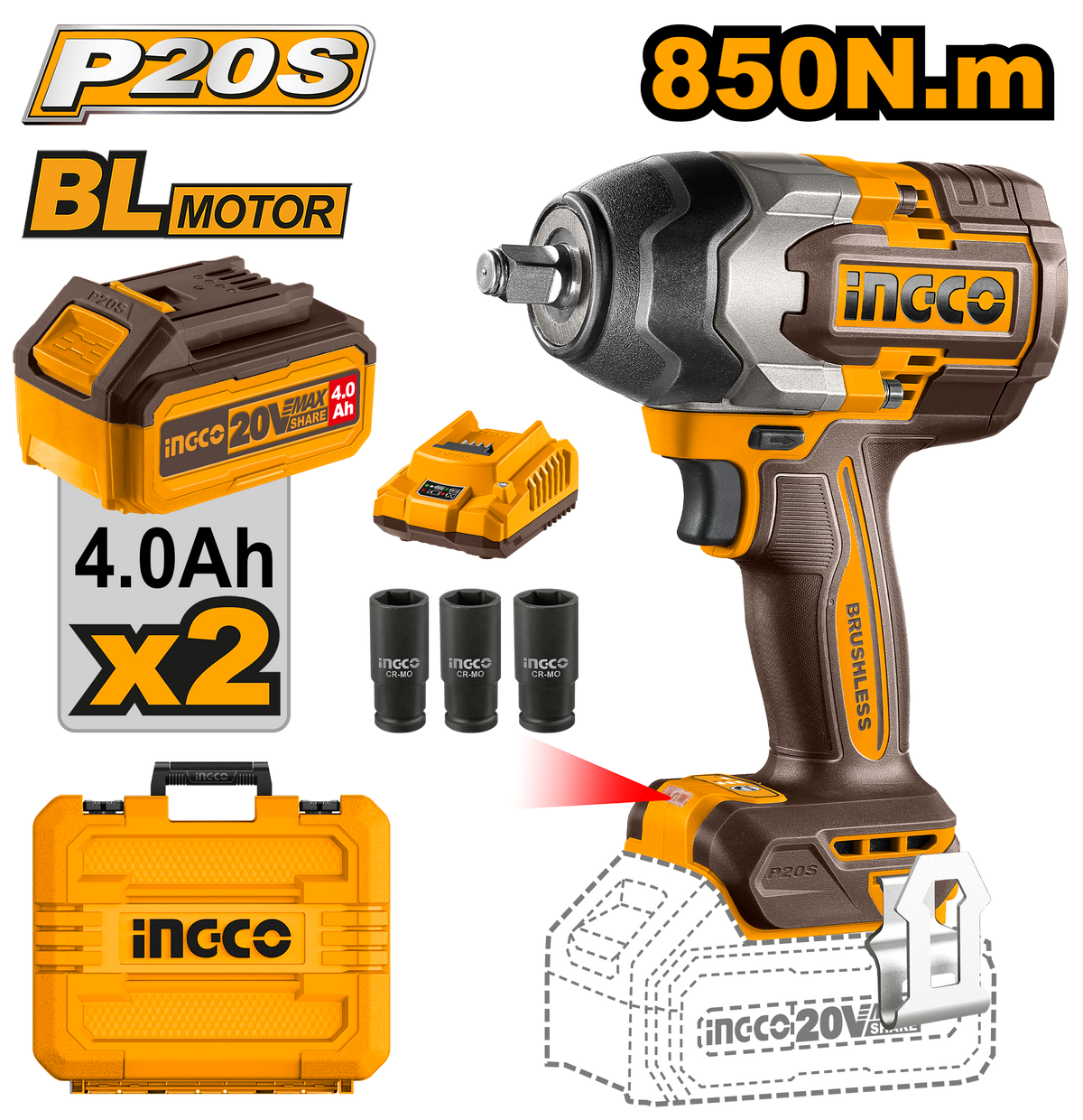 20V PS+ C/L WRENCH 850NM IMP B/L KIT