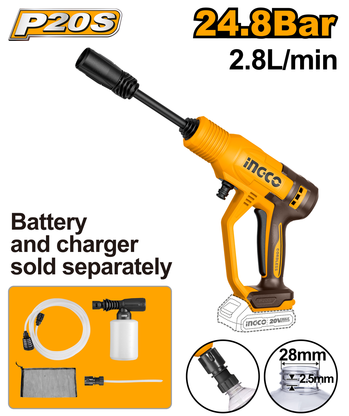 20V Cordless Pressure Washer