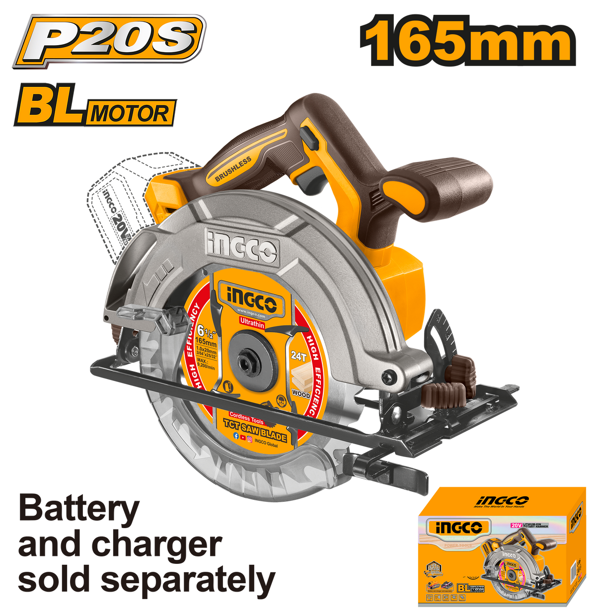 CIRCULAR SAW 165MM 20V