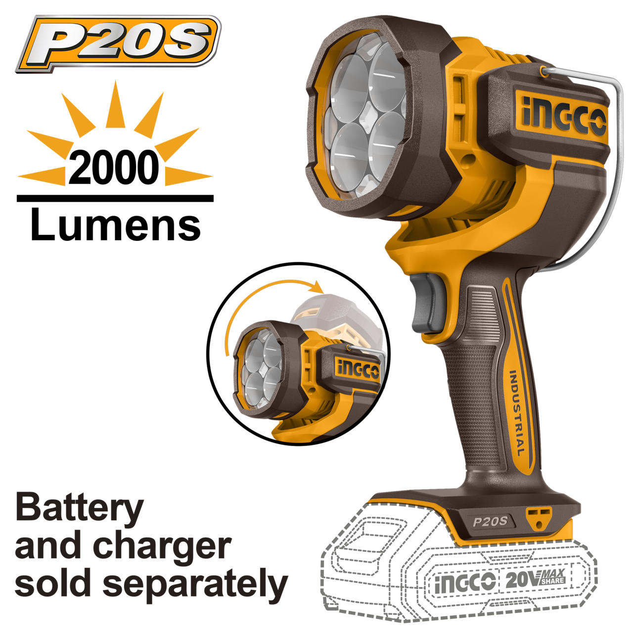 20V PS+ 2000LUMENS WORK LAMP