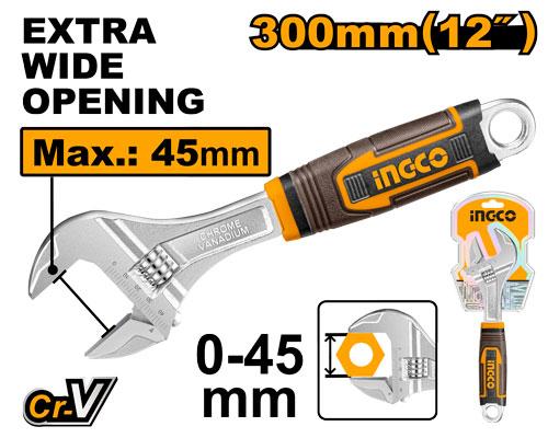 WRENCH ADJUST 300MM S/GRIP CRV