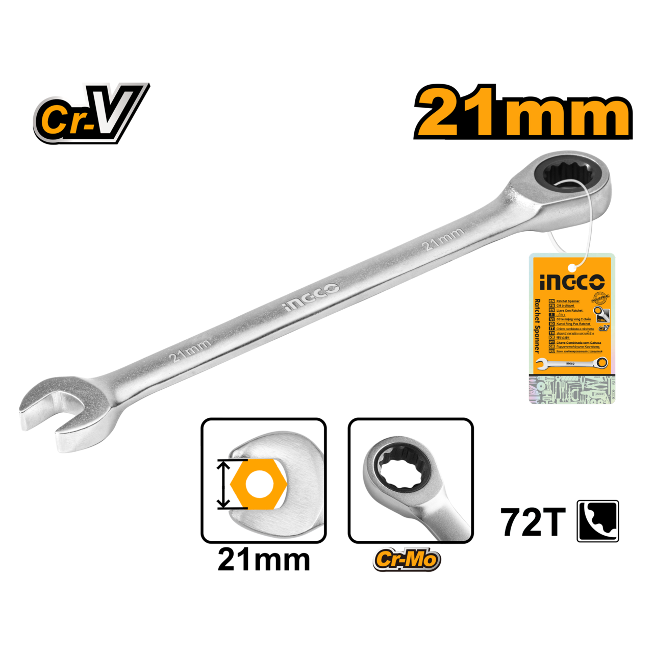 SPANNER RATCHET 21MM