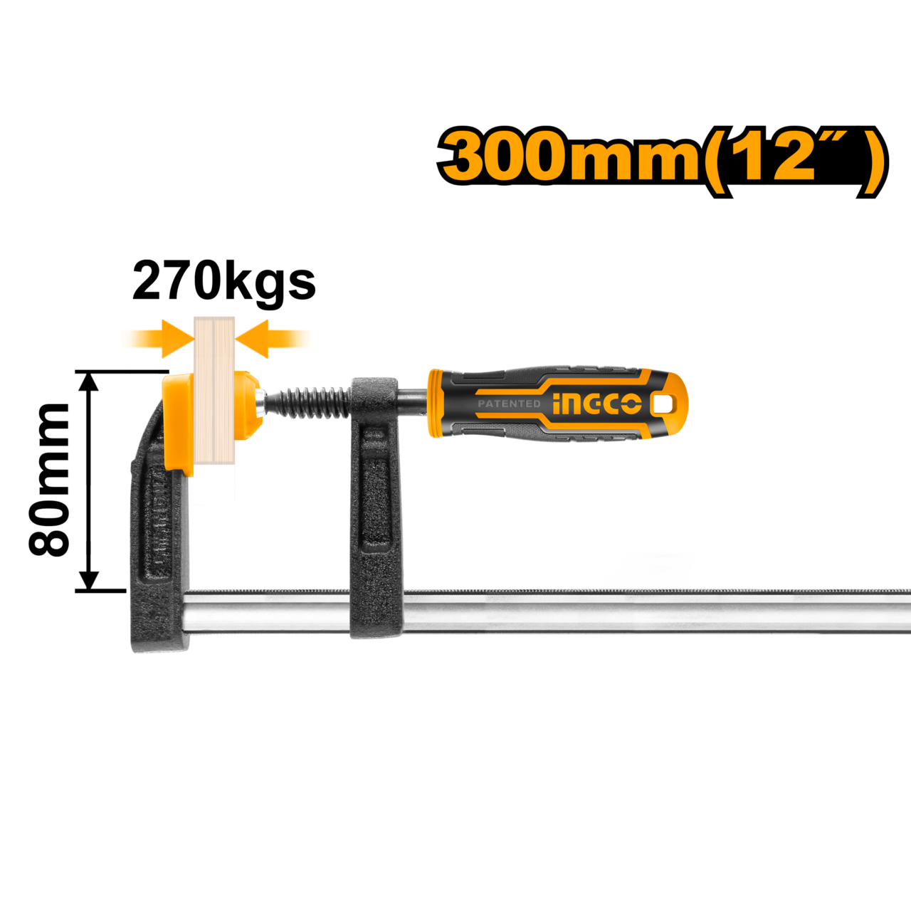 CLAMP F 80X300MM PLAS HND