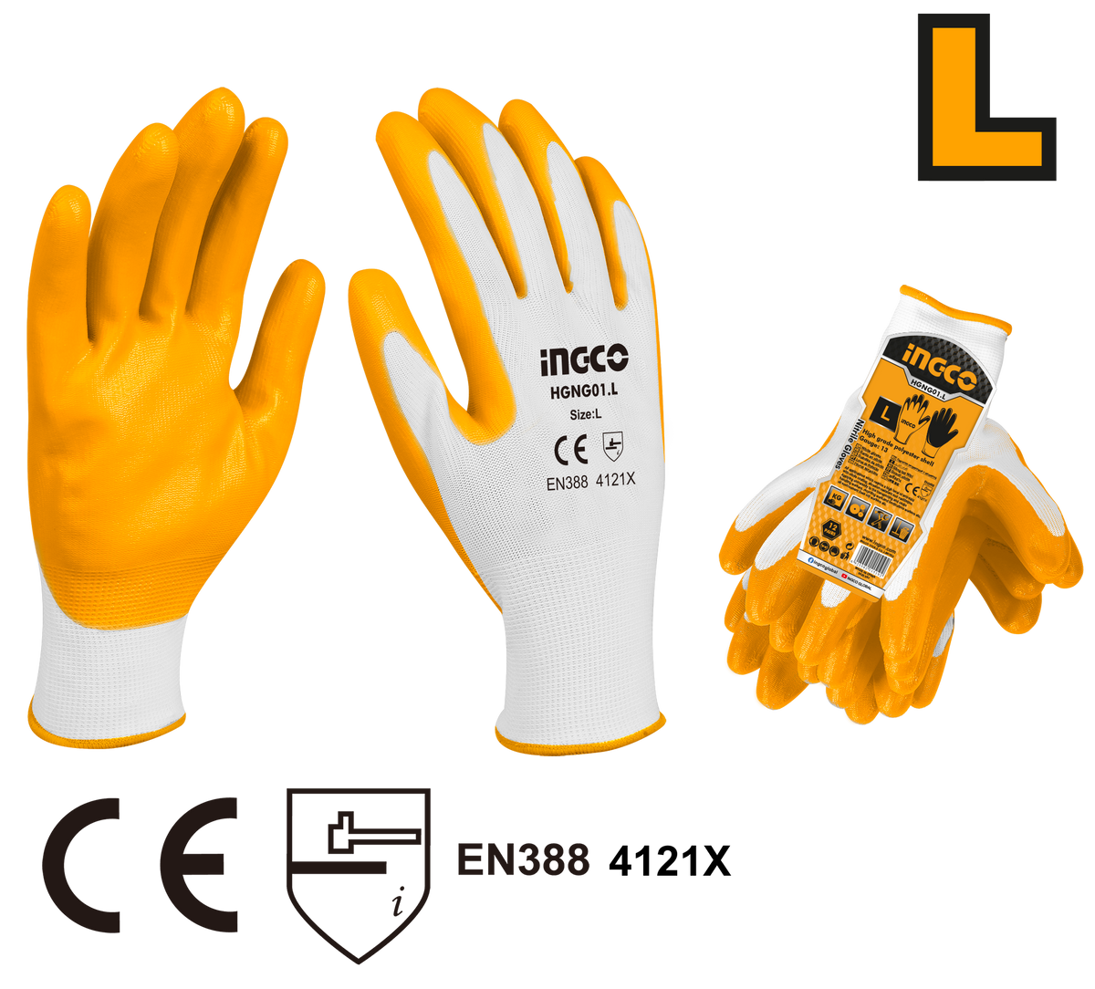 GLOVE NITRILE PALM SZ L
