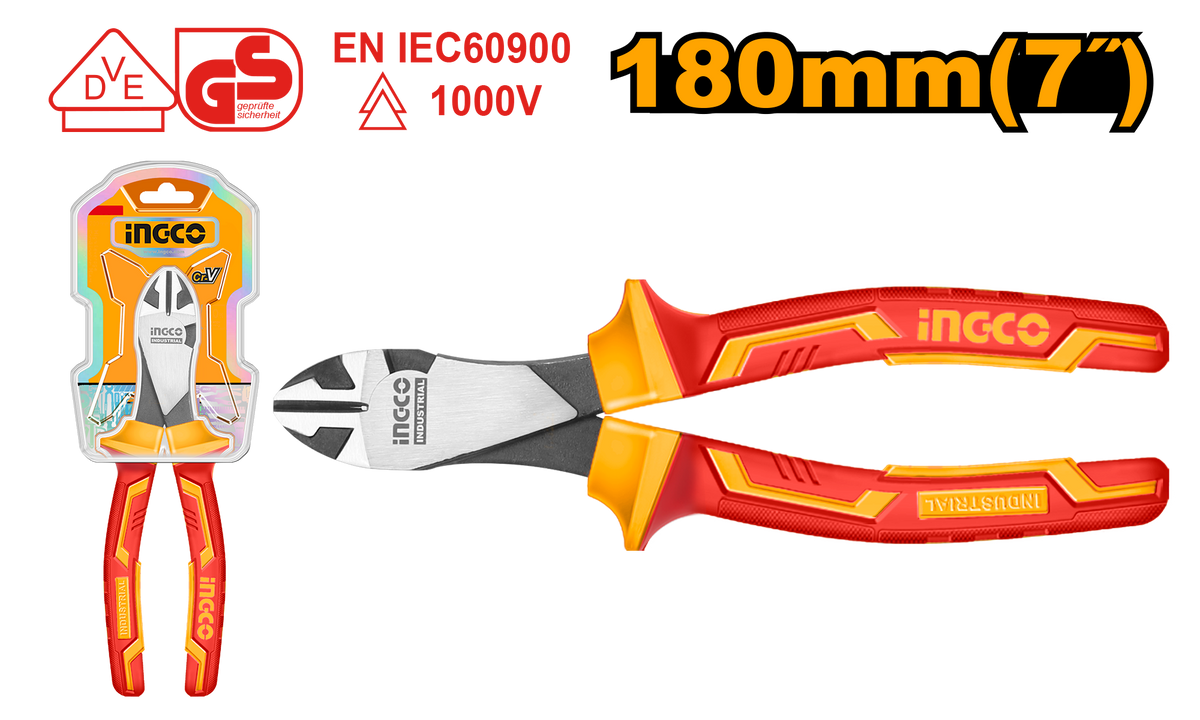 PLIER VDE 1000V 180MM DIAGONAL
