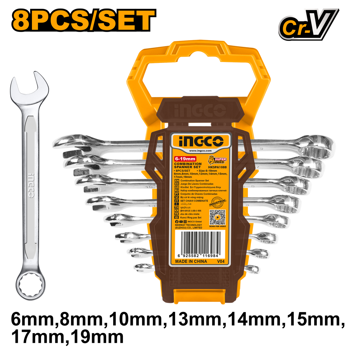 SPANNER SET INC 13MM IN CLIP 8PCS