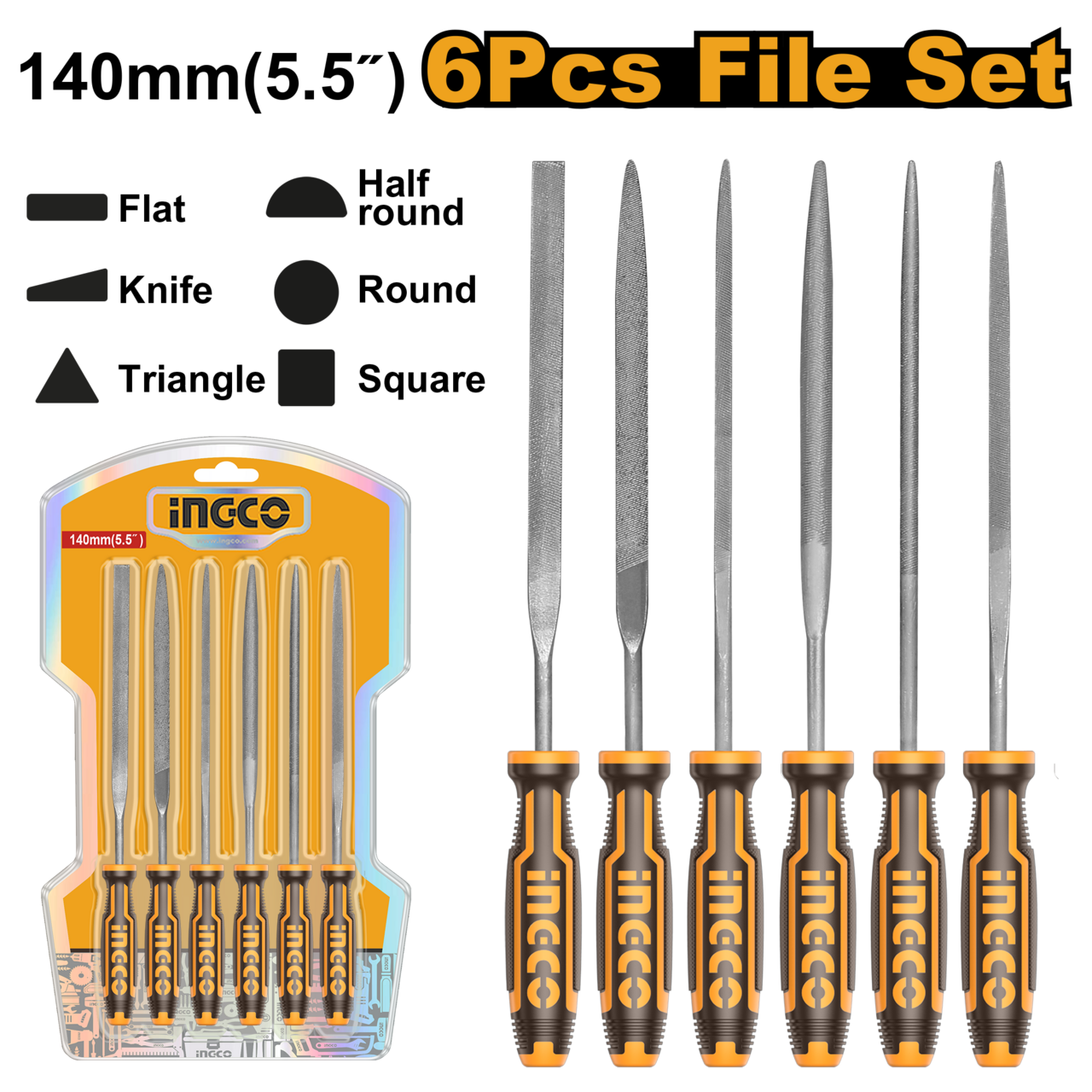 FILE SET NEEDLE 140MM 6PC