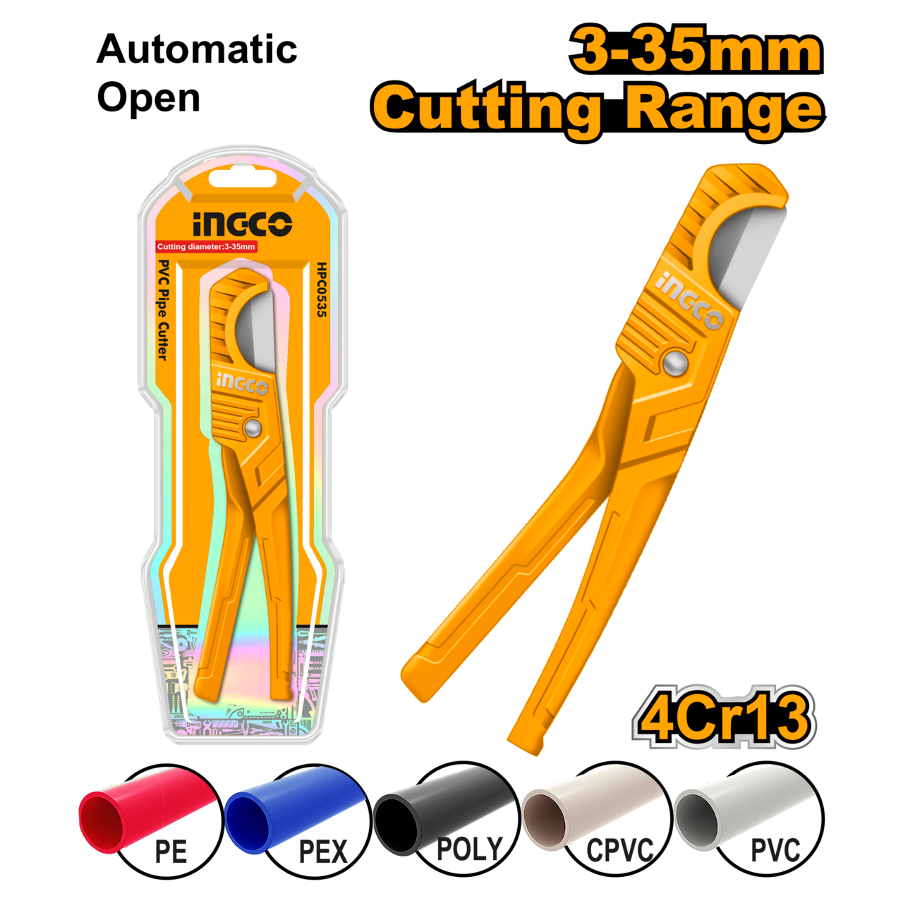 PIPE CUTTER PVC 225MM 3-35MM