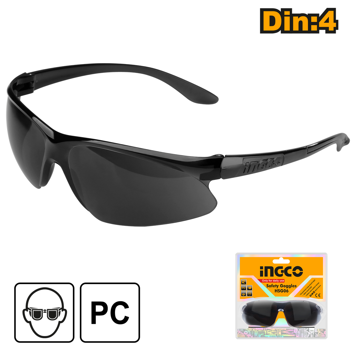 SAFETY SPECTACLES DARK SHADE 8