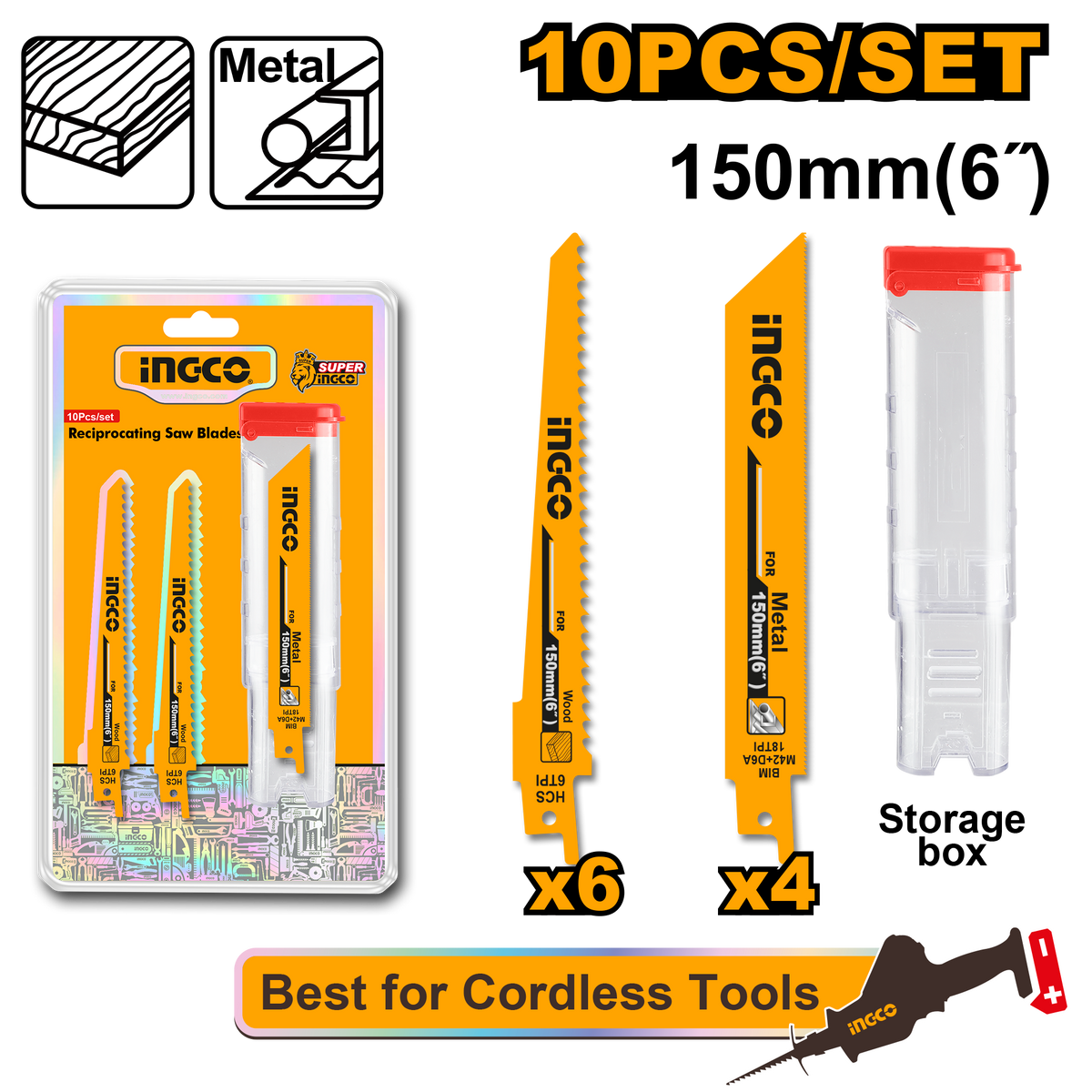 Reciprocating saw blades set