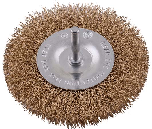 WIRE WHEEL BRUSH 100MMX6MM SHAFT