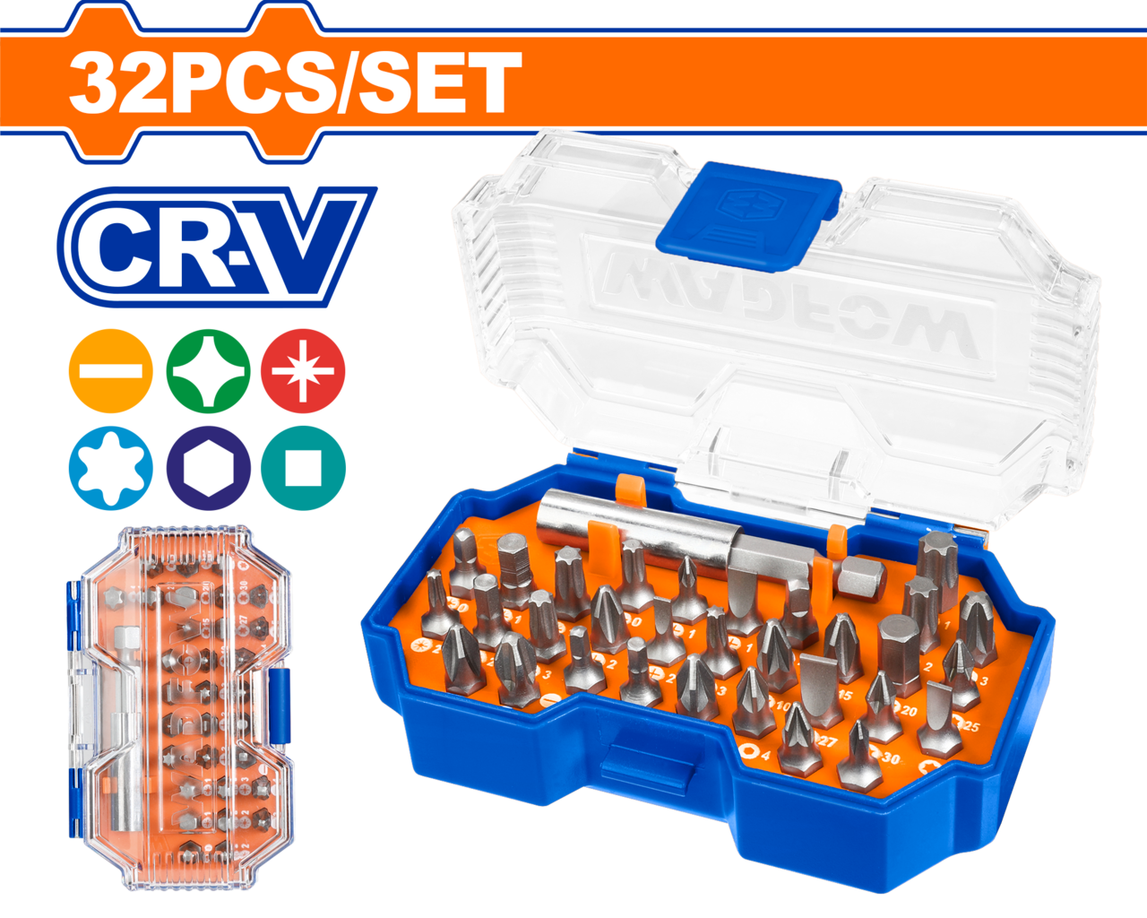 S/DRIVER BIT ACC SET CR-V IN BOX 32 PCS