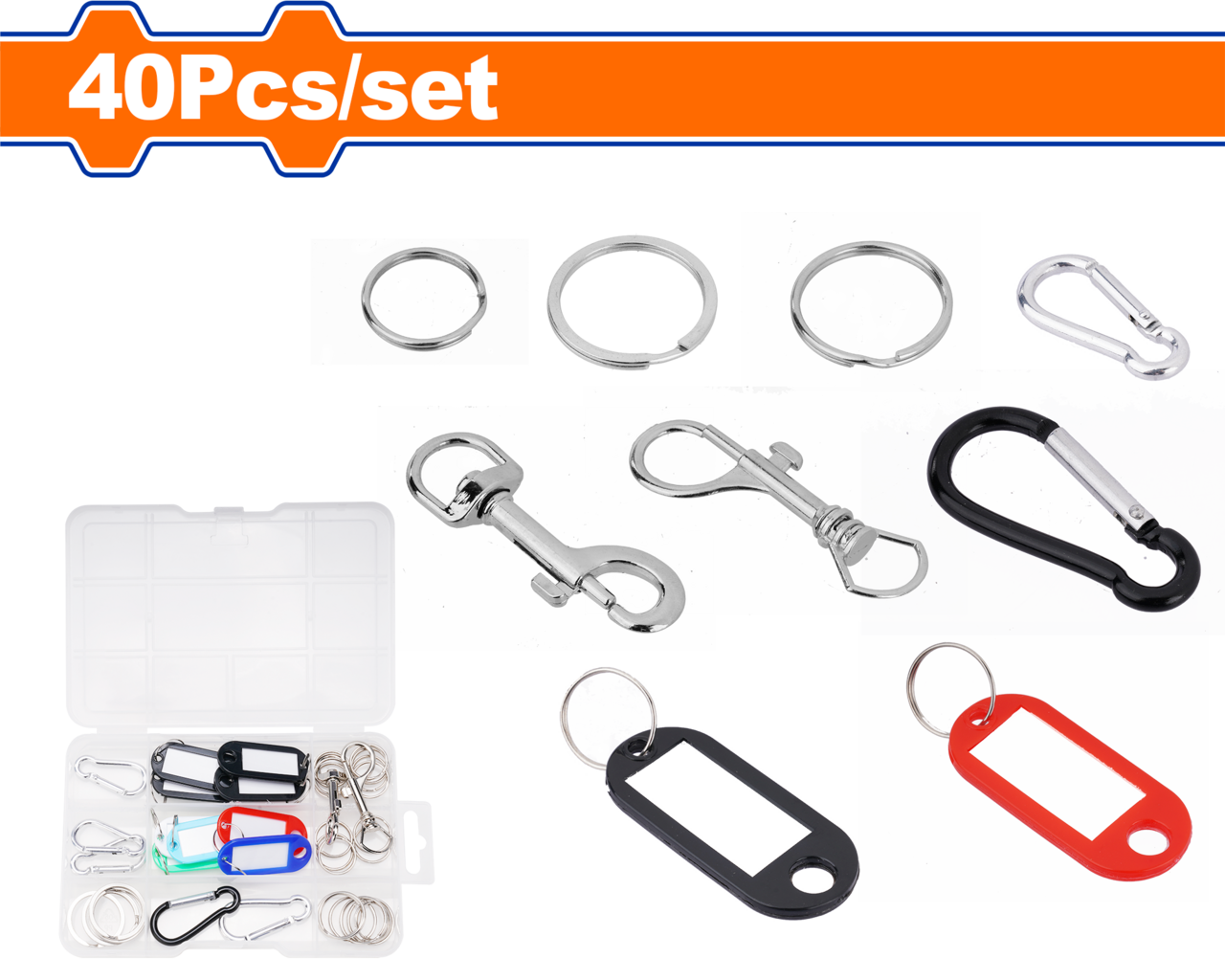 KEY RING ACC SET 40PCS