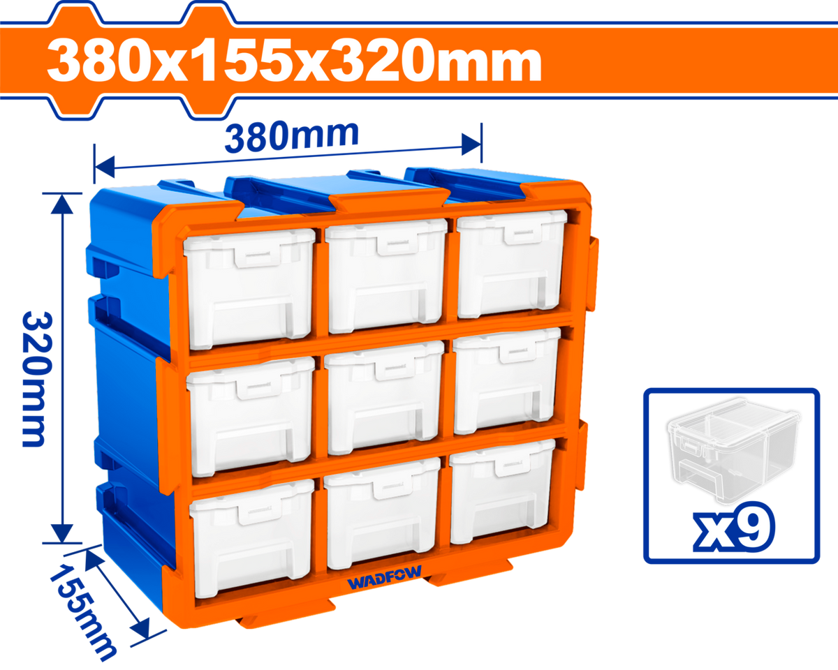 STORAGE TOWER SEC 380X155X320MM BIN 9PCS