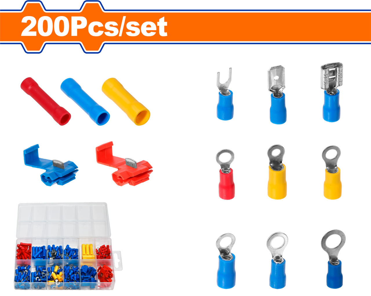 TERMINALS LUGS INSULATED ACC SET 200PCS