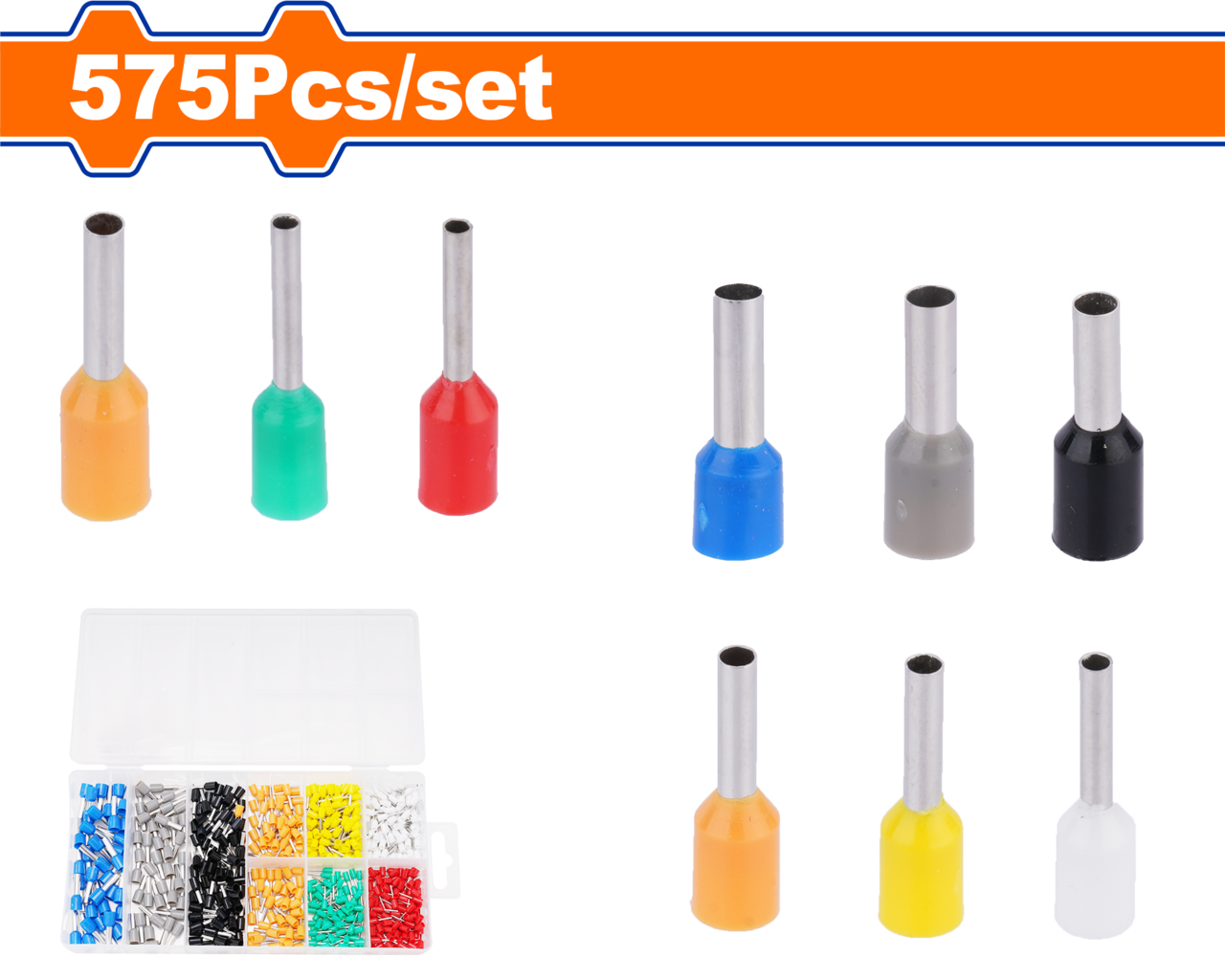 TERMINAL LUGS INSULATED TUBULAR ACC SET 575PCS