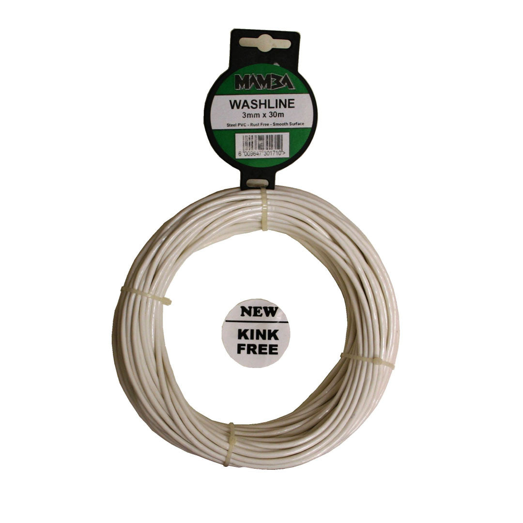 Washline White Plastic Coated 3mm x 30m