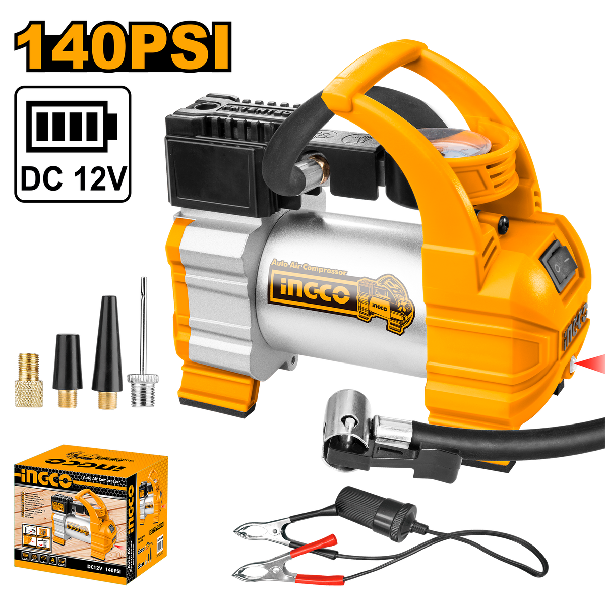 AUTO AIR COMP 12V 140PSI 35L/MIN 10BAR