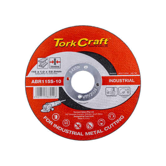 CUTTING DISC INDUSTRIAL METAL 115 x 1.0 x 22.2 MM TORK CRAFT
