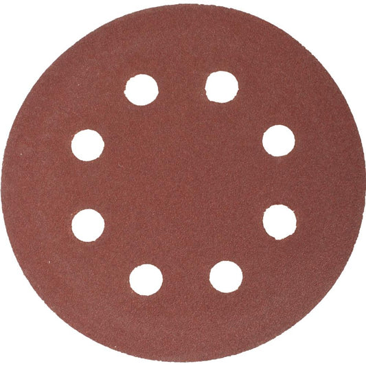 SANDING DISC 115MM 120 GRIT WITH HOLES 10/PACK