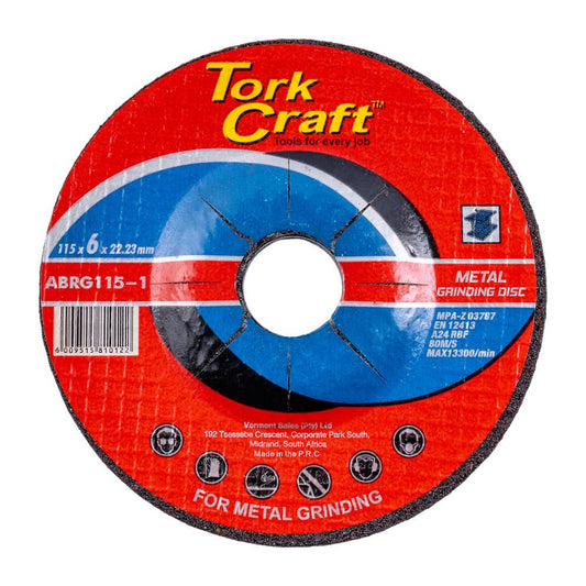 GRINDING DISC FOR STEEL 115 X 6.0 X 22.2MM TORK CRAFT