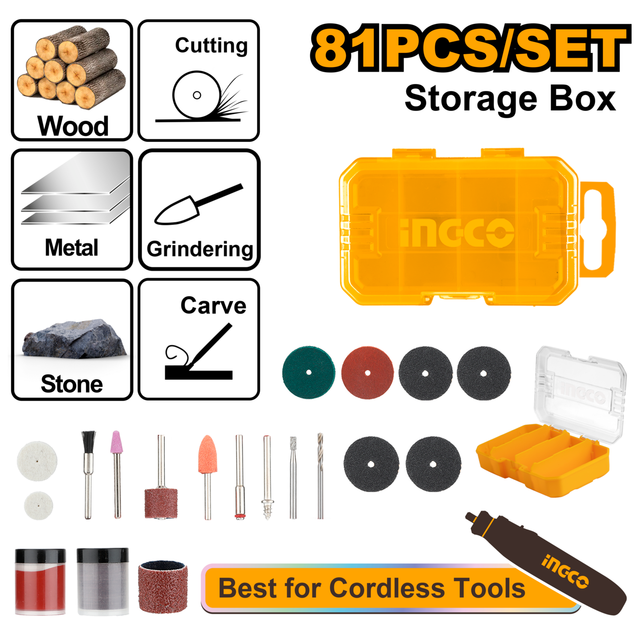 DRILL MINI ACC KIT GENERAL 81PC