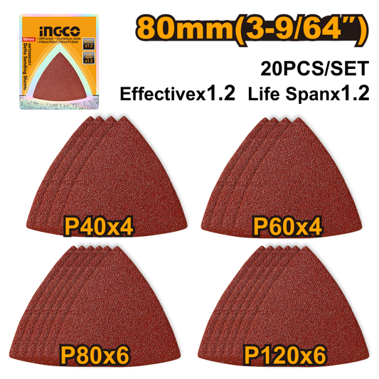 SAND SHEET 80MM ALUM OXIDE 20PC