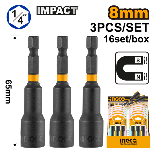 3PC MAGNETIC NUT SETTER 8MM