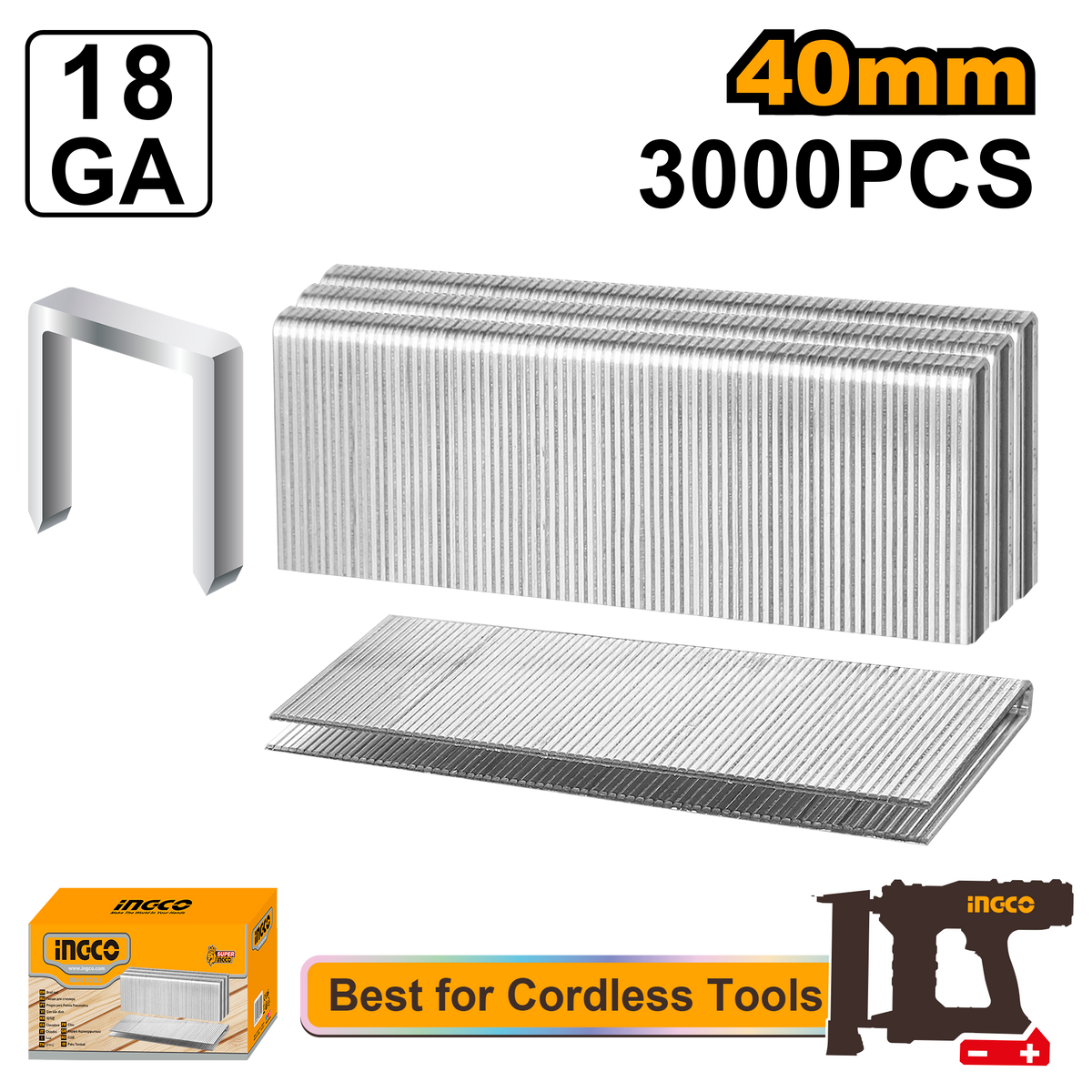 STAPLE 40MM GA18 1.25X1.0 3000PCSS