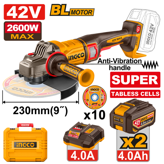 42V PS+C/L B/L A/GRIND 2600W 230MM T/LESS KIT BMC