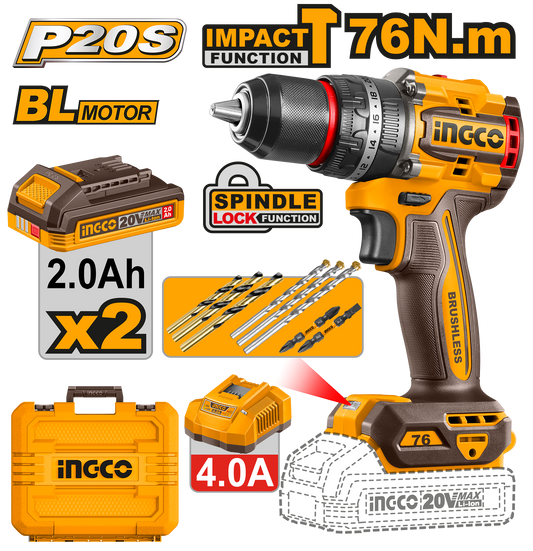 20V PS+C/L IMPACT DRILL 76NM KIT