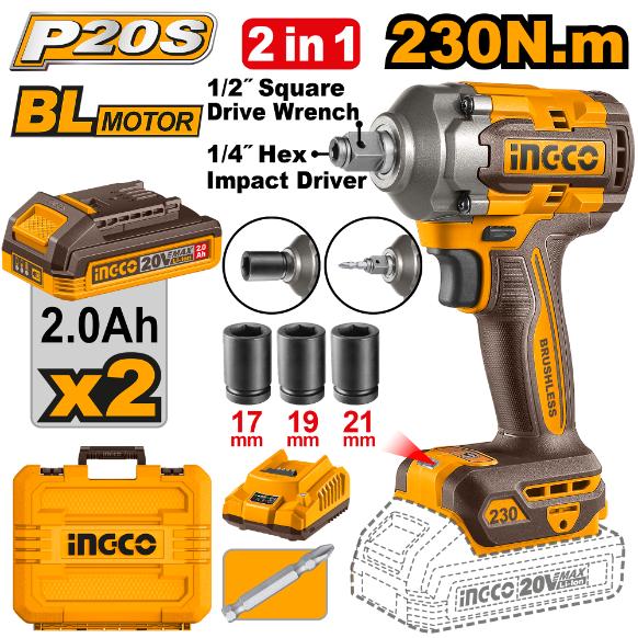 20V IMPACT WRENCH+DRIVER SET