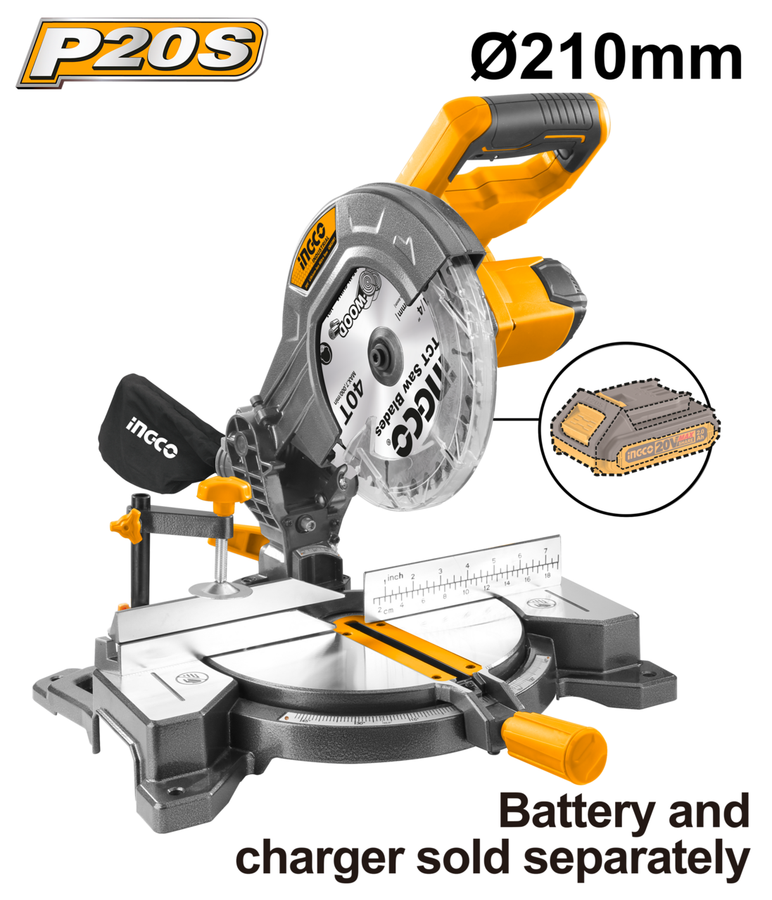 INGCO MITRE SAW 210mm 20V