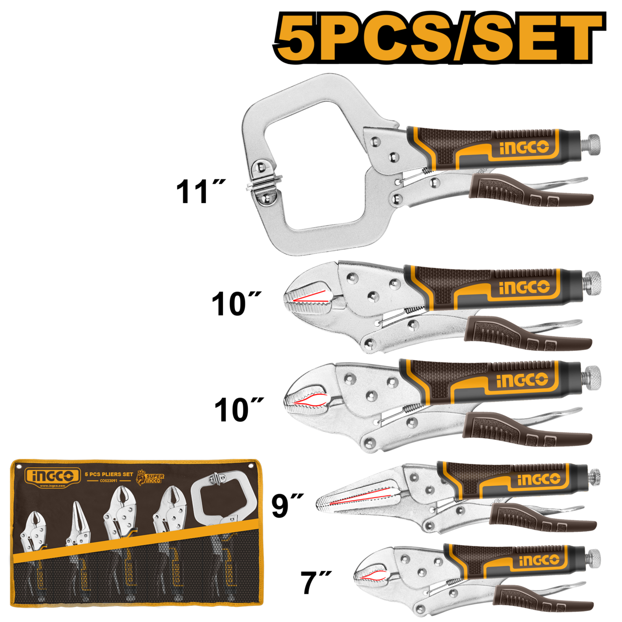 PLIER LOCKING 5PC SET BAG