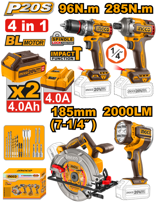 20V C/L 4 IN 1 COMBO KIT