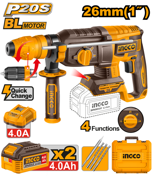 20V PS+C/L ROTARY HAMMER INCL ASSY BMC KIT 2BATT
