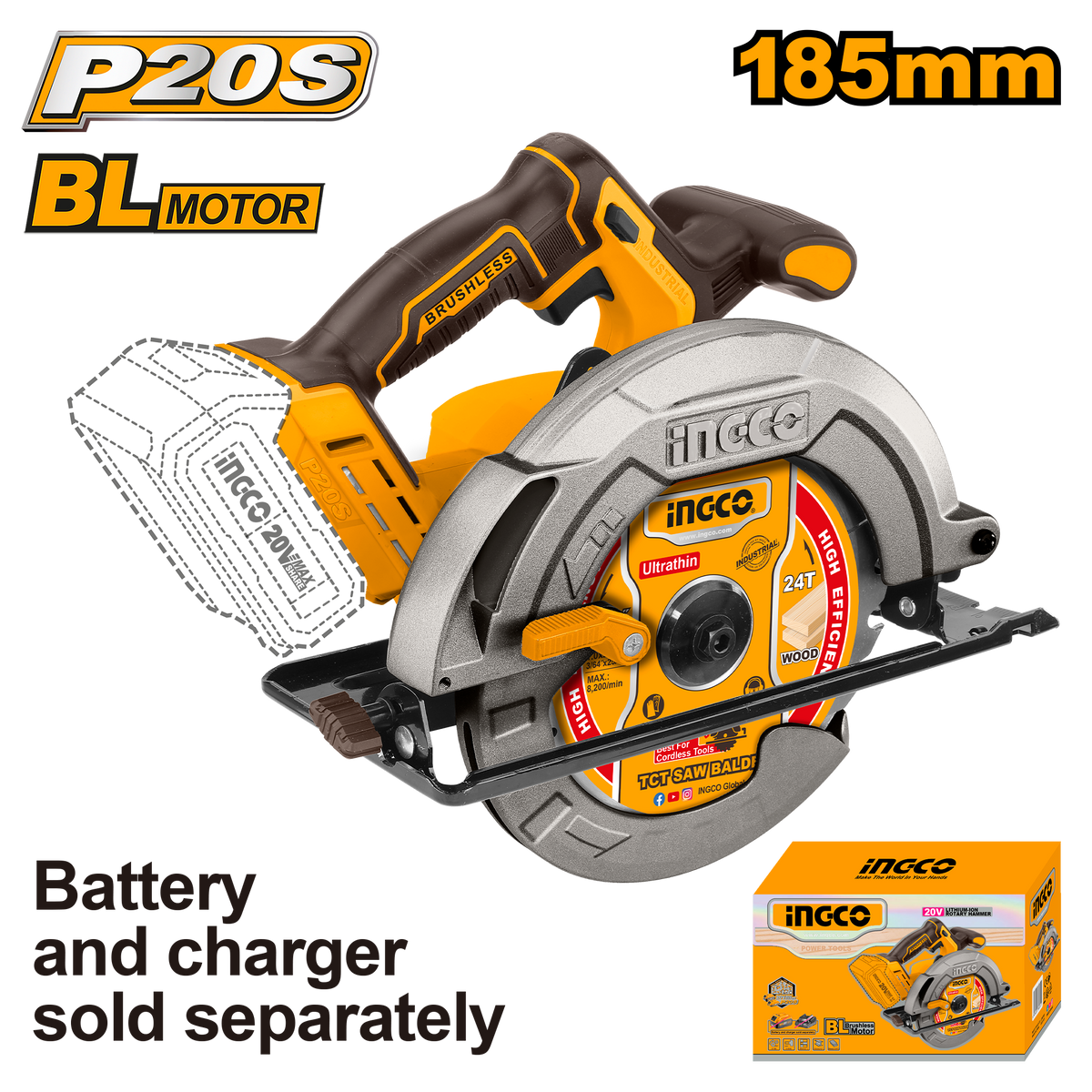 20V PS+ C/L CIRCULAR SAW 185MM