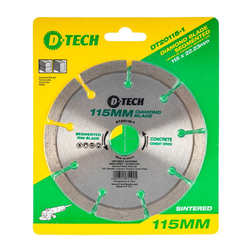 DIAMOND BLADE SEGMENTED STD. 115 X 22.23MM