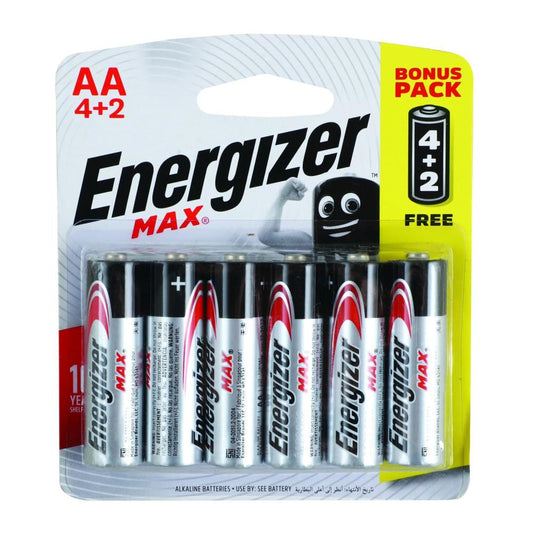 ENERGIZER MAX AA-6PACK 4+2