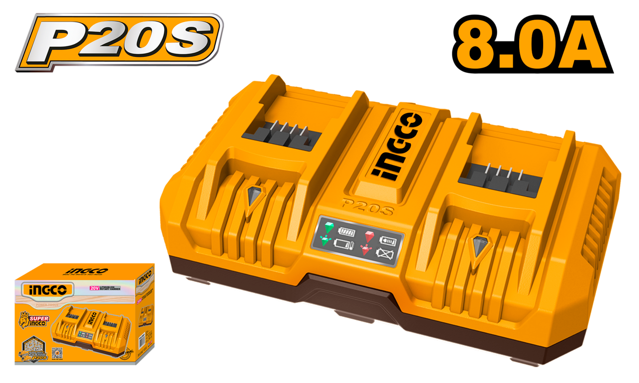 20V PS+ DUAL CHARGER 8A
