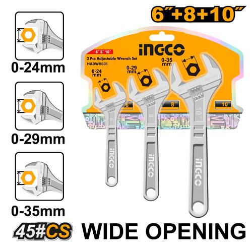 WRENCH ADJUST 150-250MM 3PC