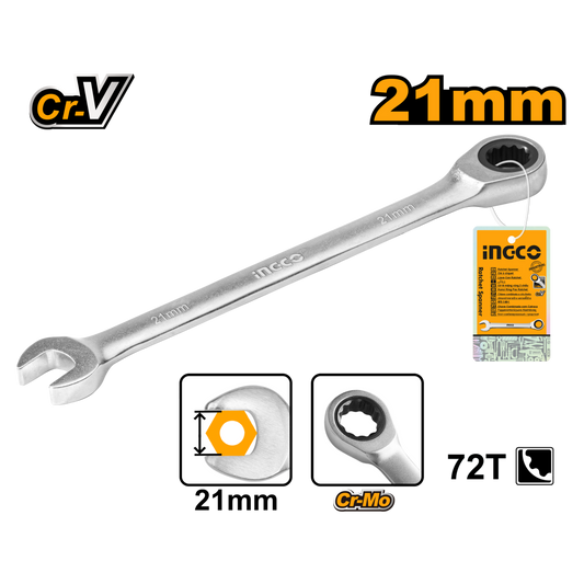SPANNER RATCHET 21MM