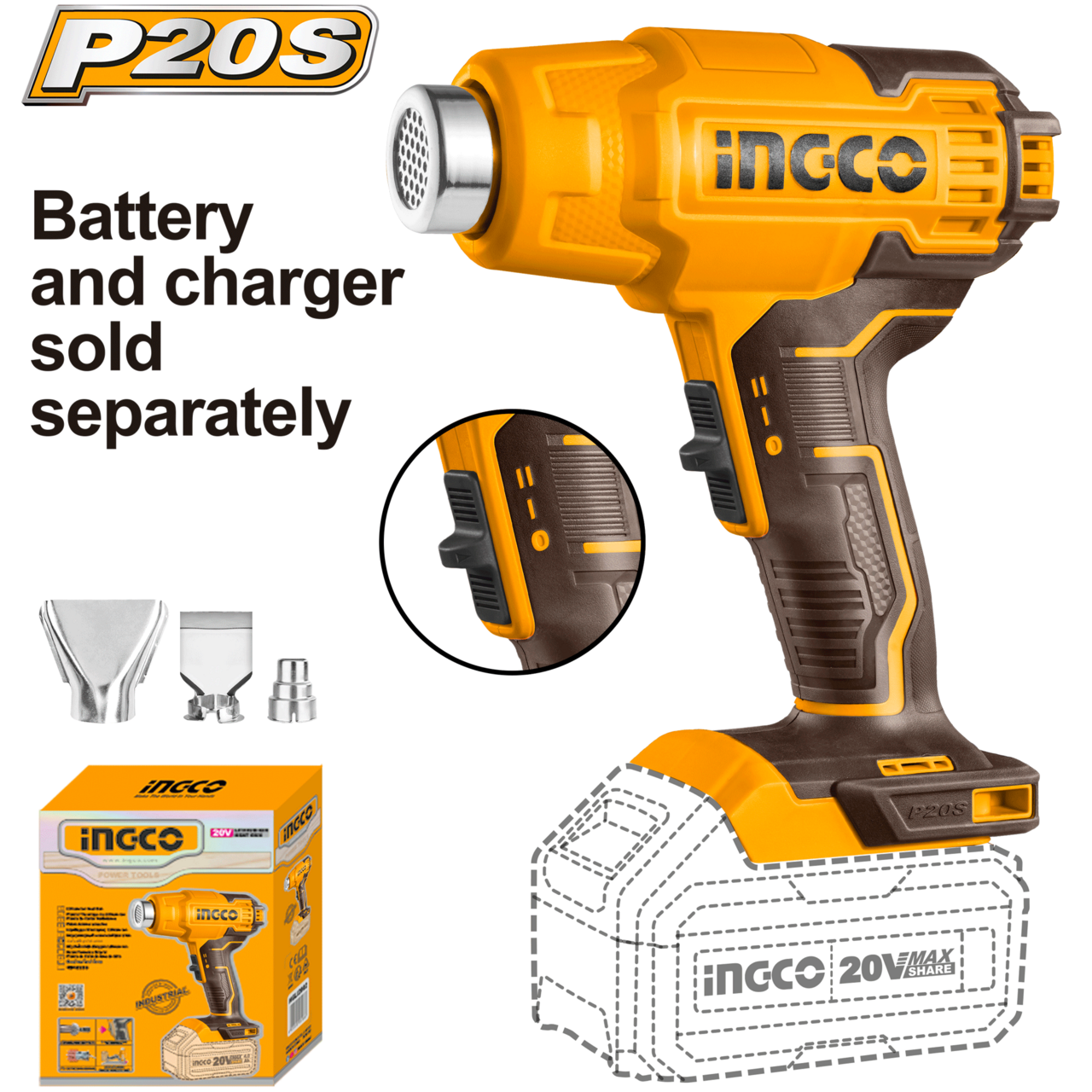 20V PS+ C/L HEAT GUN 3P