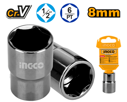 Socket Hex 1/2Dr 6PT 8mm